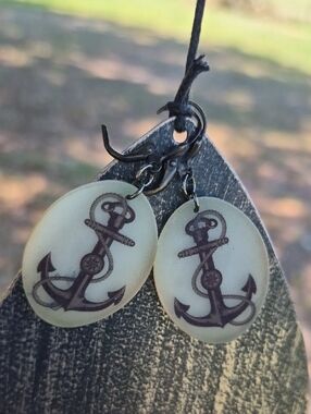 Hand Crafted Anchor Dangle Earrings